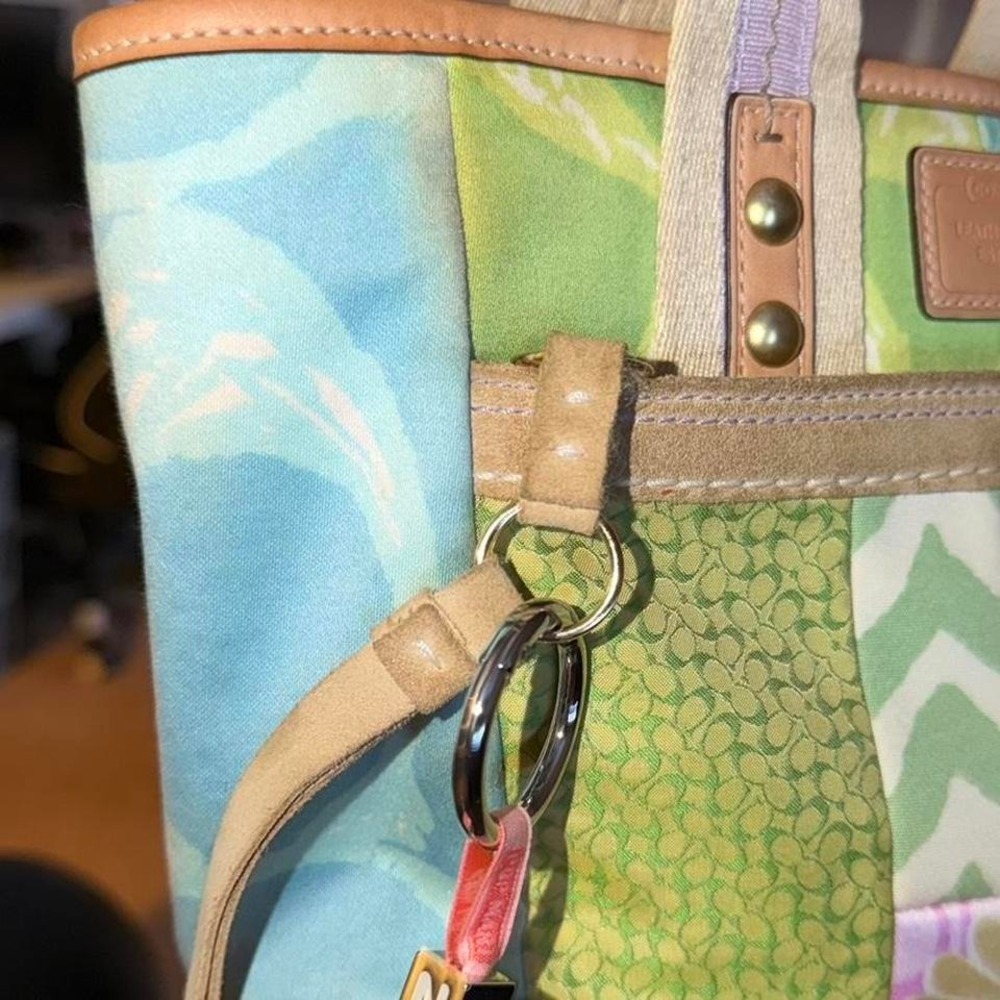 Y2K Coach multicoloured patchwork mini tote bag - Picture 4 of 6